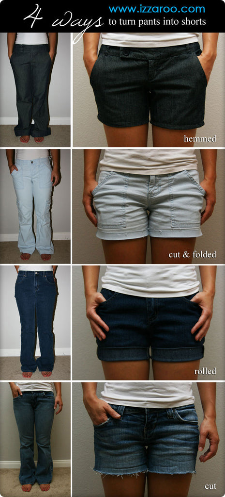 DIY Tutorials - 4 Ways to Turn Pants into Shorts – Izzaroo