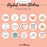 Digital Planning Stickers with Positive Words for GoodNotes