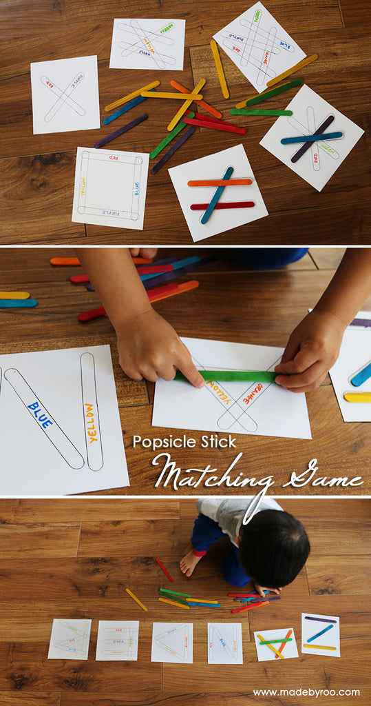 DIY Tutorial - Kids Popsicle Stick Color Matching Game