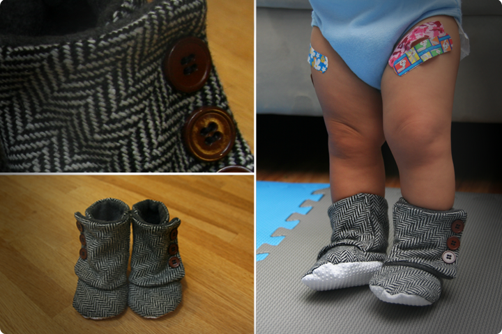 DIY Tutorial - Baby Boots Lined with Fleece (with pattern)