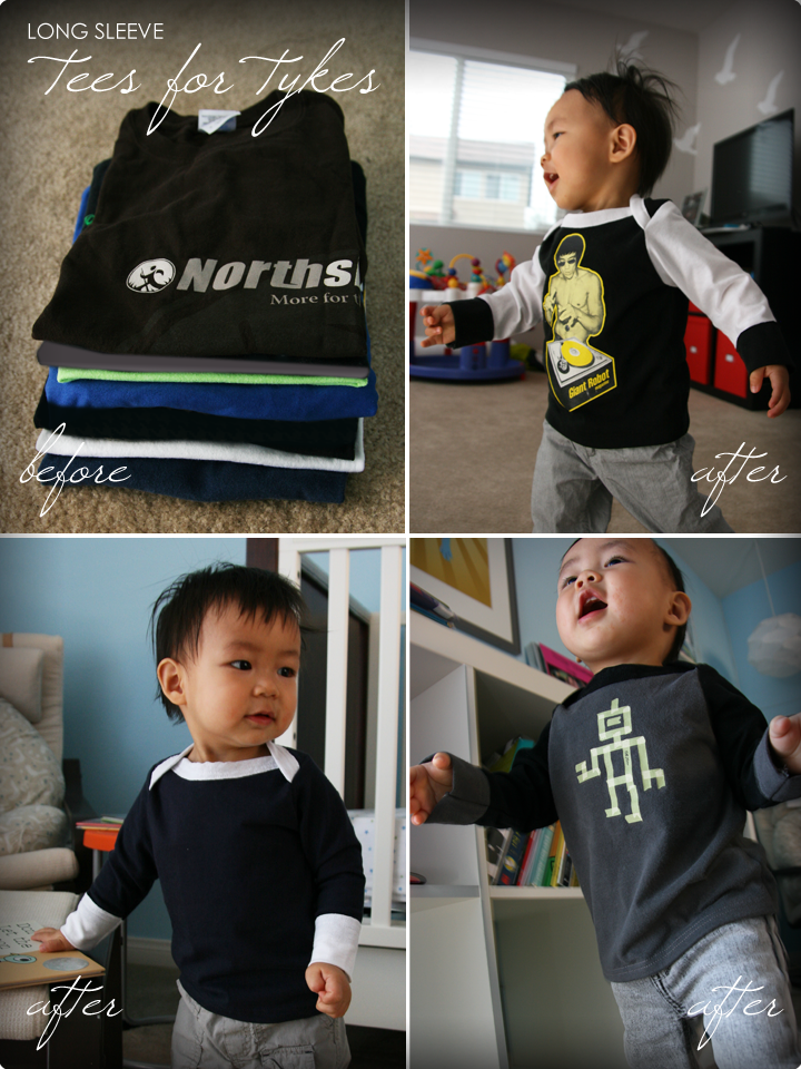 DIY Tutorial - Turn Your Old Graphic T-shirts Into Kids' Long Sleeve T-Shirts