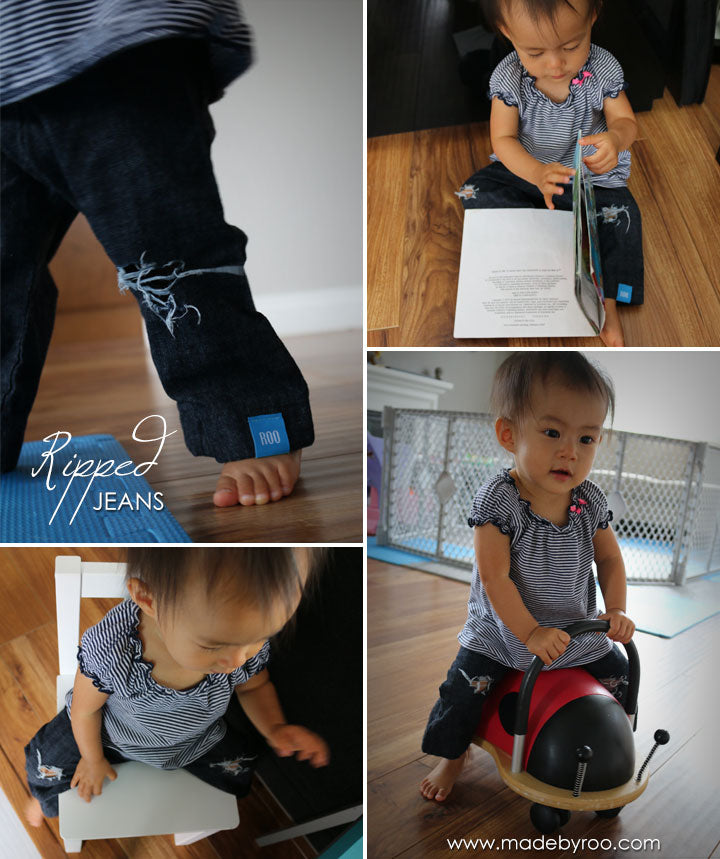 DIY Tutorial - How to Make Torn Jeans for Kids